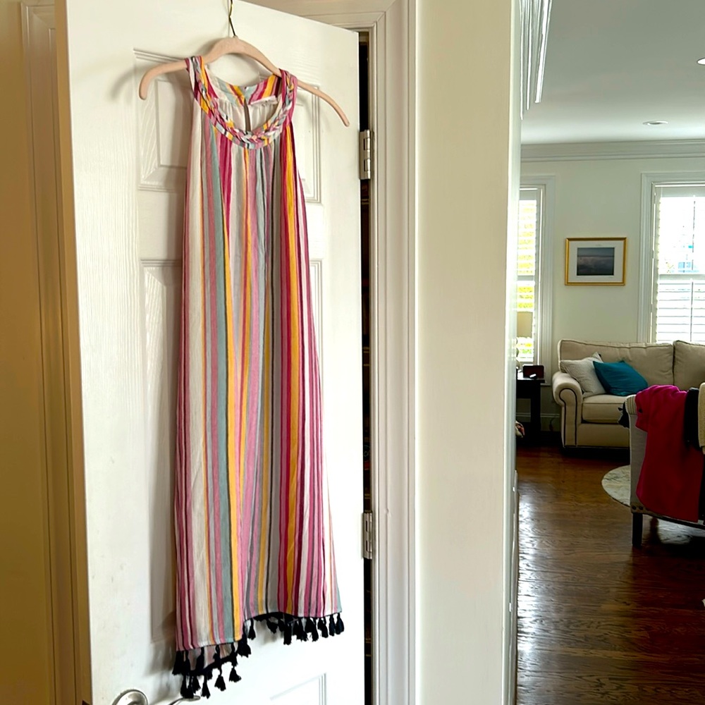 Light, colorfully striped sundress